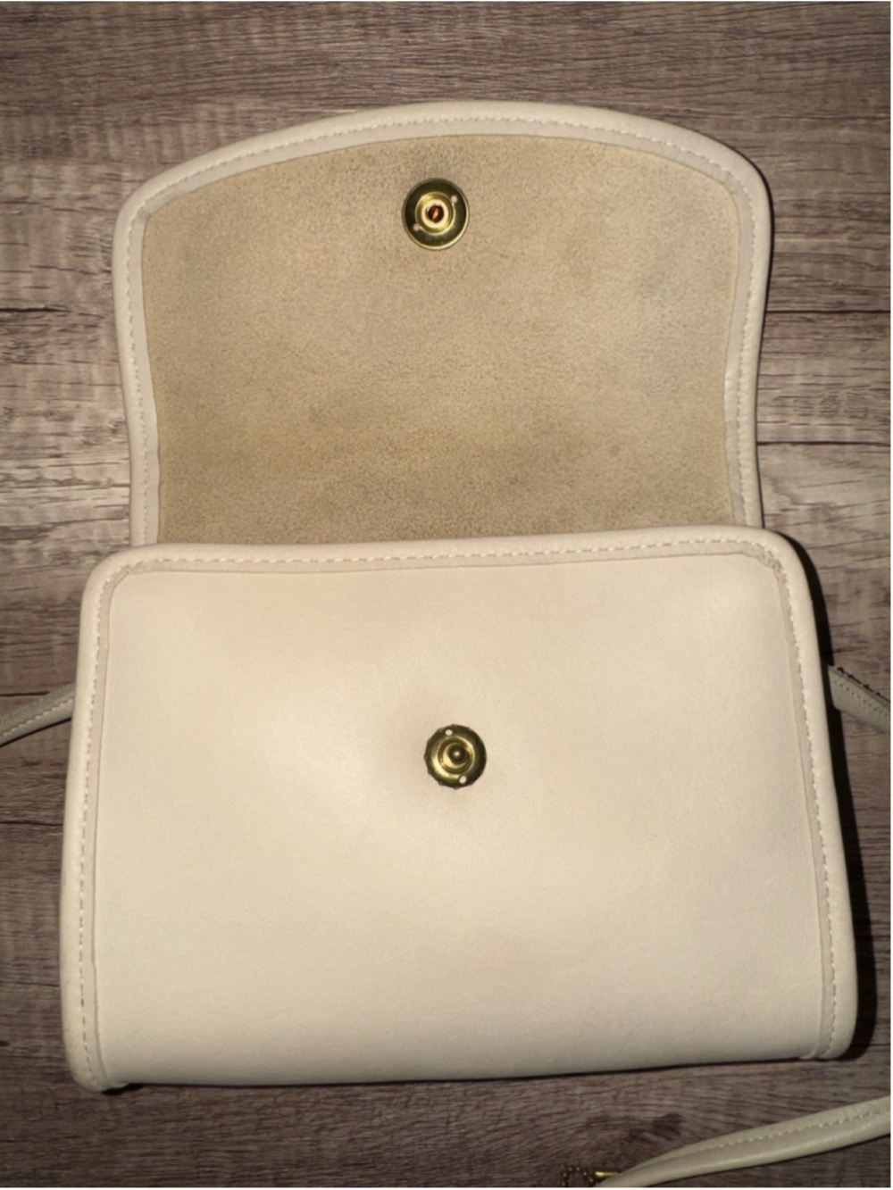 Vintage Coach Christie 9892 Bone Leather USA Minimalist Crossbody Bag - Picture 13 of 16